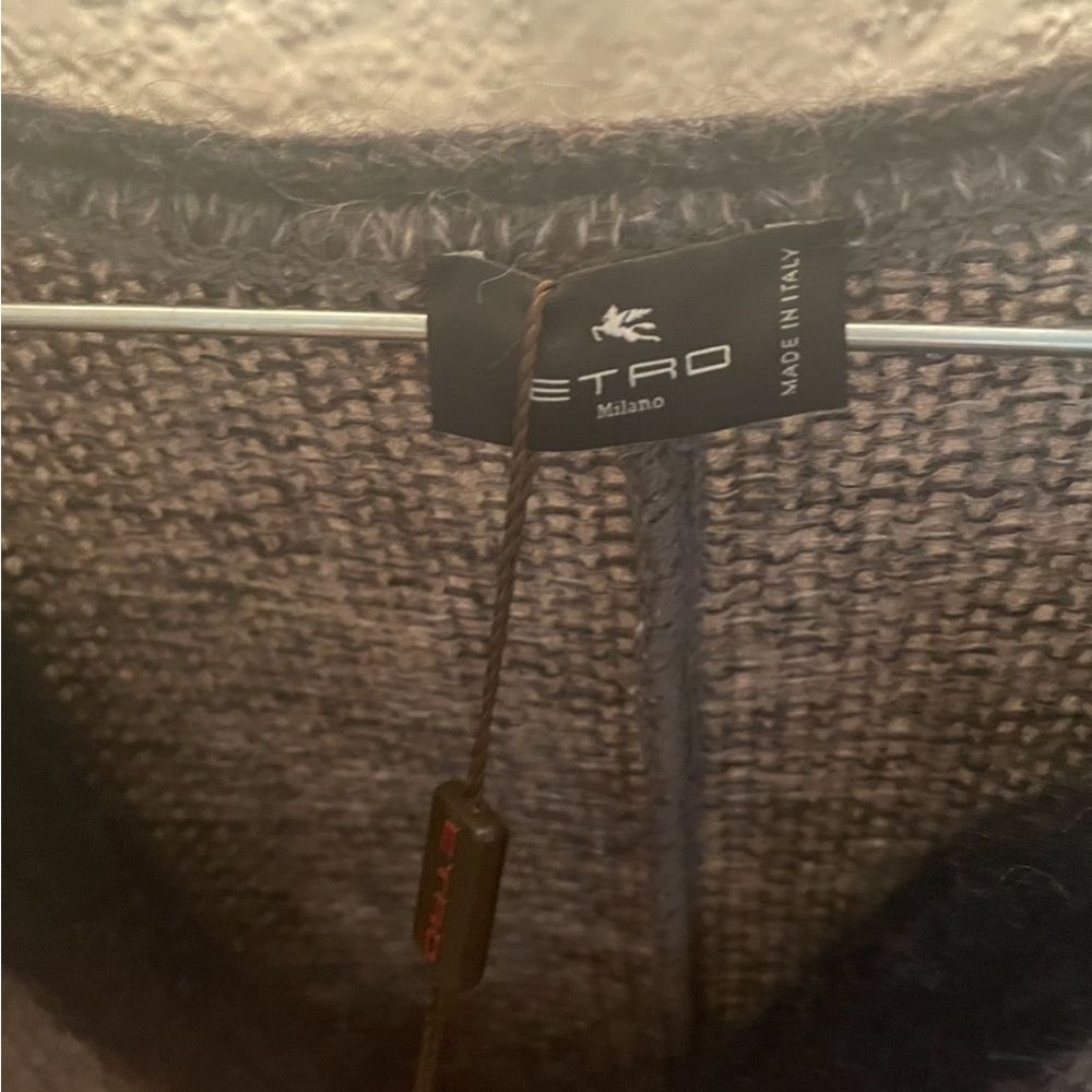 Never-been worn Etro California Poncho:  Jacquard wool blend.